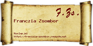 Franczia Zsombor névjegykártya